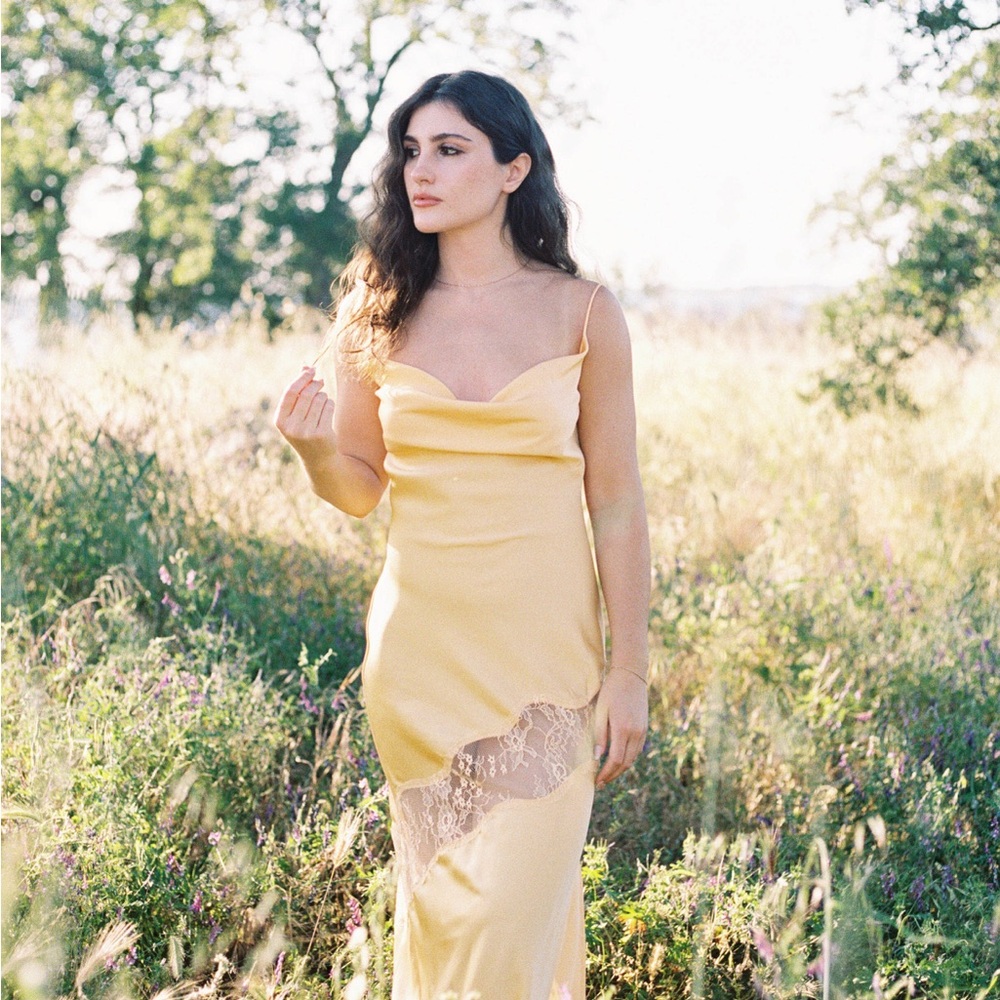Meshki Chandra Lace Detail Satin Dress - Picture 3 of 6